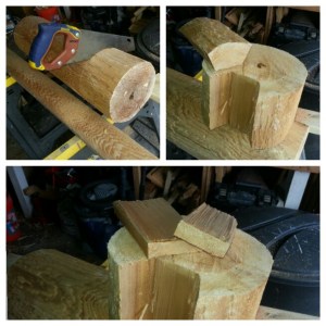 Steps to getting some of my blanks to make the birds. I use a hatchet to pop out a chunk, then trim it down.  I then use a draw knife to get the thickness I desire.
